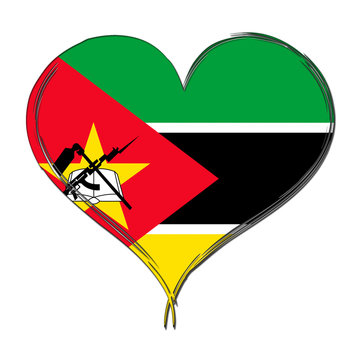 recommend clip art: Mozambique 3D heart shaped flag