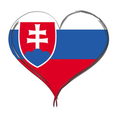 Slovakia 3D heart shaped flag