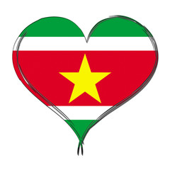 Suriname 3D heart shaped flag