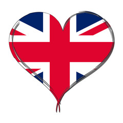Obraz premium United Kingdom 3D heart shaped flag