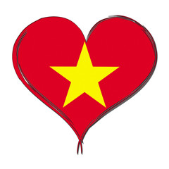 Vietnam 3D heart shaped flag