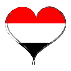 Yemen 3D heart shaped flag