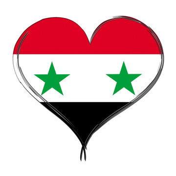 recommend clip art: Syria 3D heart shaped flag