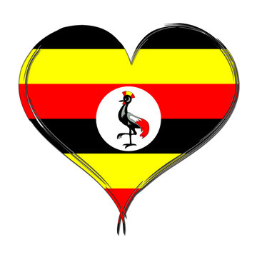 recommend clip art: Uganda 3D heart shaped flag