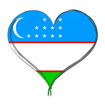 recommend clip art: Uzbekistan 3D heart shaped flag