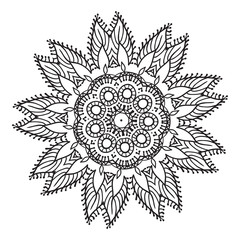 Hand drawing zentangle mandala element