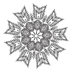 Hand drawing zentangle mandala element