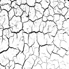 cracked clay ground into the dry season. Vector illustration.