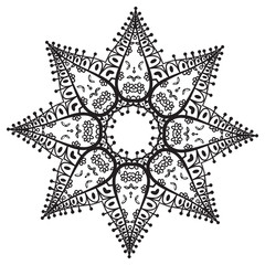 Hand drawing zentangle mandala element