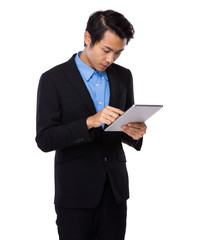 Asian businessman use of digital tablet