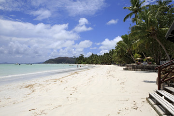 Beach Cote DOr near the hotel Paradise Sun Hotel Seychelles.