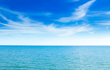 Fototapeta na wymiar blue sea and blue clear sky