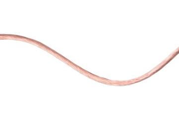 Copper wire line isolated on white background
