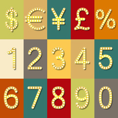 Naklejka premium Golden digits and symbols collection - eps10 currency