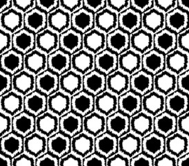 Design seamless monochrome hexagon geometric pattern