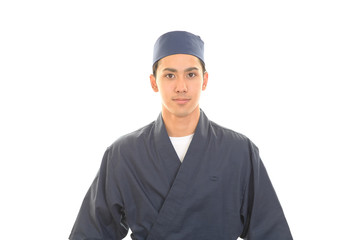 笑顔の寿司職人