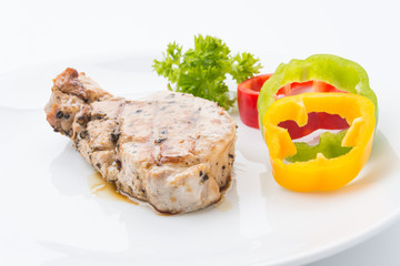 Pork steak with spicy pepper