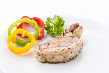 Pork steak with spicy pepper