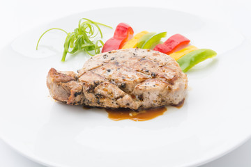 Pork steak with spicy pepper