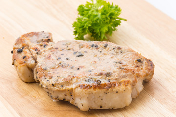 Pork steak with spicy pepper