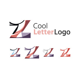Set of abstract Z letter company logos. Business icons