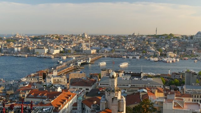 View to Golden Horn from Galata tower. Istanbul, Turkey