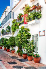 Picturesque street of Rancho Domingo. Malaga, Spain