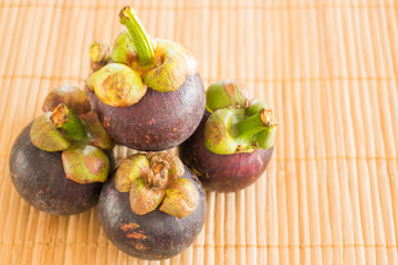 Group of fresh sweet mangosteens