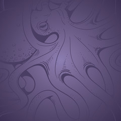 Octopus. Vector background