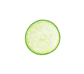 Slice lime isolated on the white background