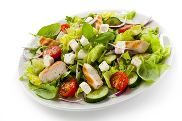 Caesar salad on white background 