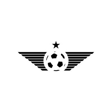 Football or soccer ball mockup sport logo, design tournament emblem