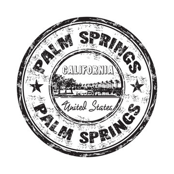 Palm Springs grunge rubber stamp
