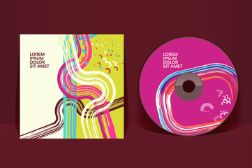 CD cover design template. EPS 10 vector, transparencies used