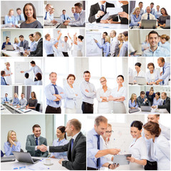 collage with many business people in office