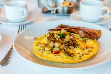 Open Faced Omelet with Bacon