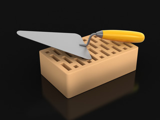 Bricks and Trowel (clipping path included)