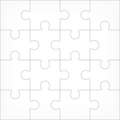Jigsaw puzzle blank template 4X4