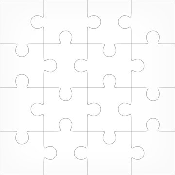 Jigsaw puzzle blank template 4X4