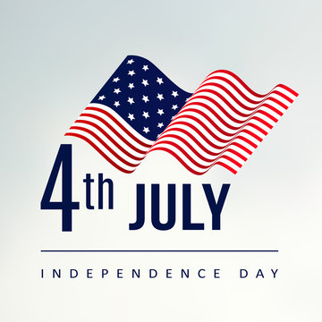 4th July Independence day, vector background, USA flag