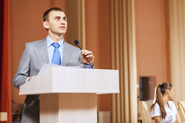 Speaker at stage