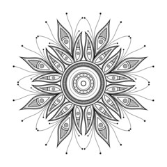 Vector Beautiful Deco Mandala. Circle Abstract Object Isolated On White Background. Ethnic Decorative Element