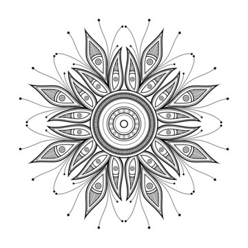 Vector Beautiful Deco Mandala. Circle Abstract Object Isolated On White Background. Ethnic Decorative Element