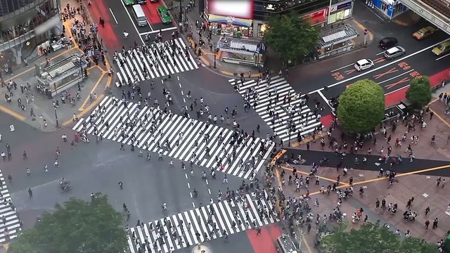 Shibuya pedestrian crossing also known as Shibuya scramble