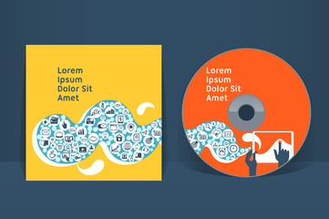 CD cover design template. EPS 10 vector, transparencies used - 84306641