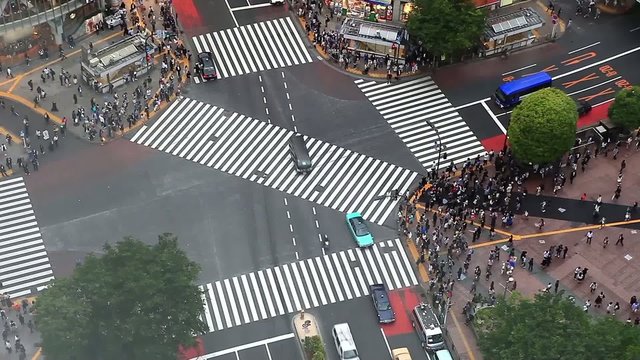 Time lapse - Shibuya pedestrian crossing 