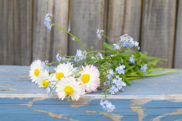 forget-me-nots and daisies