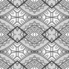 Vector Seamless Monochrome Abstract Pattern. Hand Drawn Texture