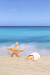 Strand Szene Hintergrund im Sommer, Urlaub, Ferien mit Meer und