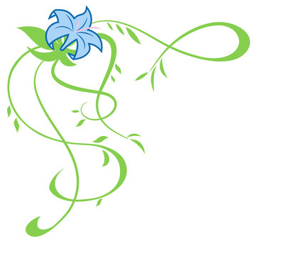 Beautiful blue lily flowers illustration 2